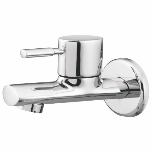 Bib Cock Short Body with Wall Flange Chrome